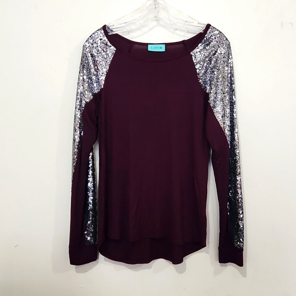Sequin long sleeve tee